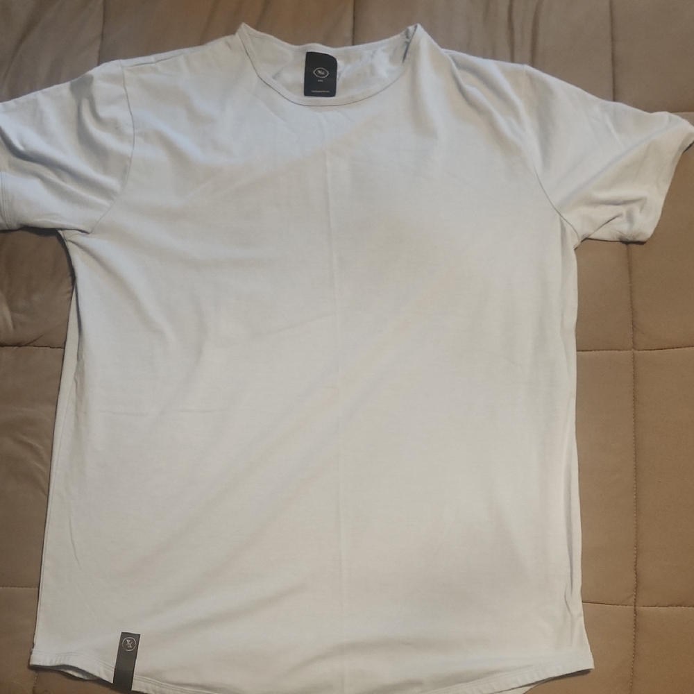 Ten 10 Apparel Light Blue Curved Hem T-Shirt